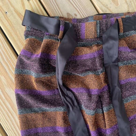 Modcloth NWT Your Time To Shine Wide Leg Pants Sparkly Purple Orange Large - Picture 7 of 12